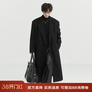 {高级设计垫肩}伯爵卓尔25秋冬过膝长款羊毛呢大衣男宽松韩版外套