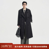 双排扣假两件设计感上衣 过膝长款 伯爵卓尔26春季 战壕风衣外套男士