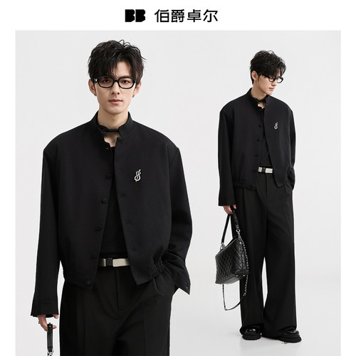 {新中式小立领设计}伯爵卓尔25秋季休闲短款夹克男士通勤行政外套
