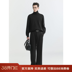 {远红外辐射升温}伯爵卓尔男高领针织毛衣秋冬季加厚加绒打底毛衫