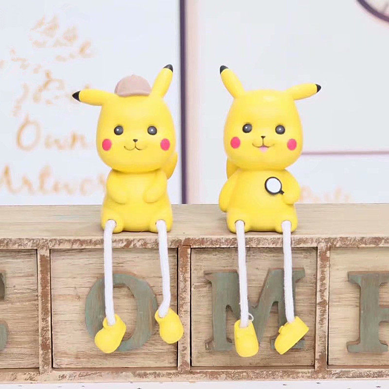 萌宠皮卡丘吊脚娃娃摆件可爱卡通家饰品儿童房摆设送女生同学礼物