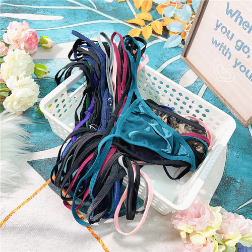 性感杂款杂色系带丁字裤美臀女