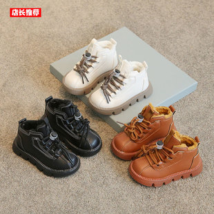 1-3岁5宝宝马丁靴男童鞋子冬款加绒大棉鞋儿童短靴保暖女童雪地靴