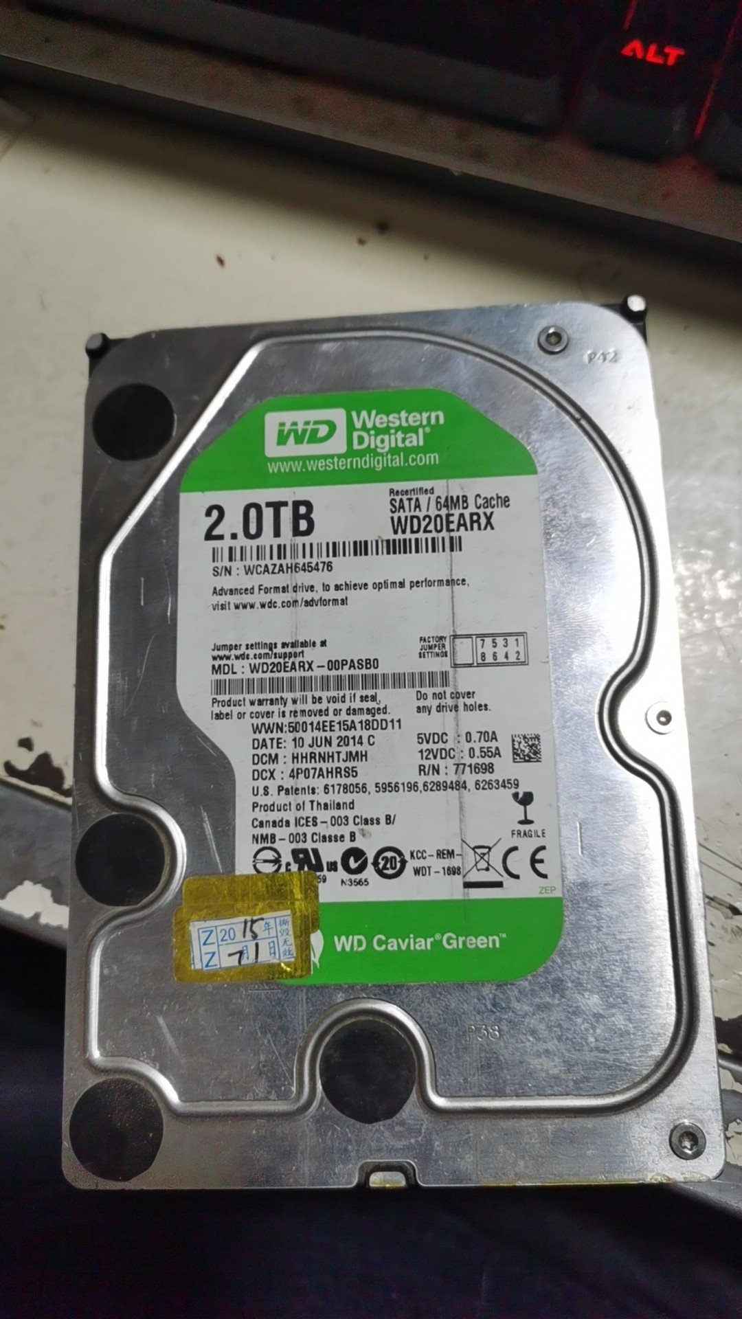 二手拆机台式机电脑监控3.5寸SATA串口2TB机械2T硬盘