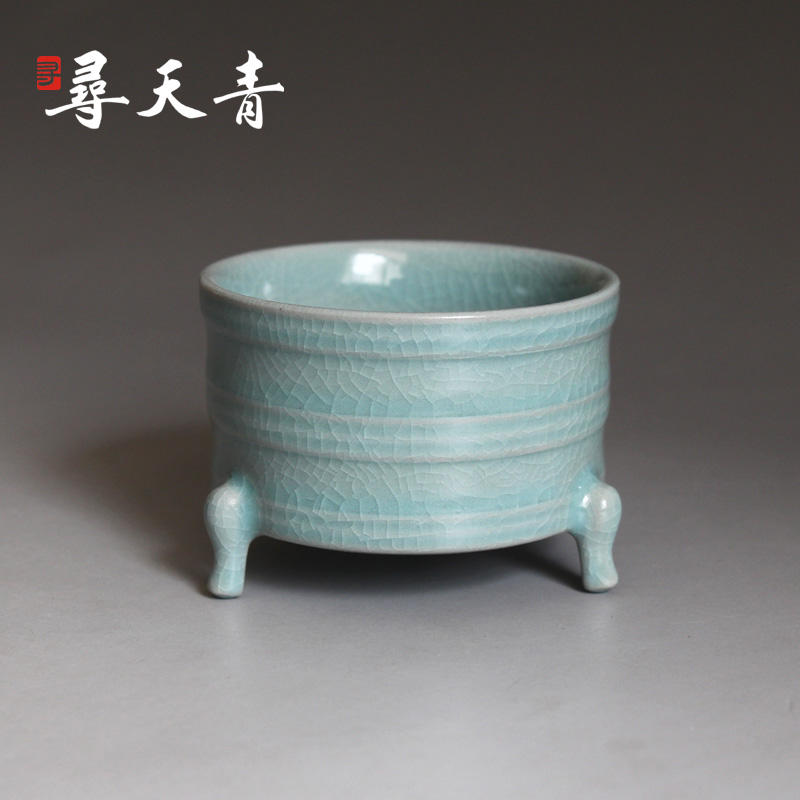 寻天青系列清凉寺仿古釉迷你弦纹尊北宋汝窑天青釉茶杯主人杯青瓷