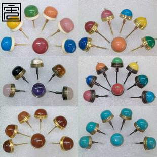 天宝人气鼻烟壶盖烟壶帽玉石碧玺彩石珊瑚玛瑙水晶盖子配骨勺铜勺