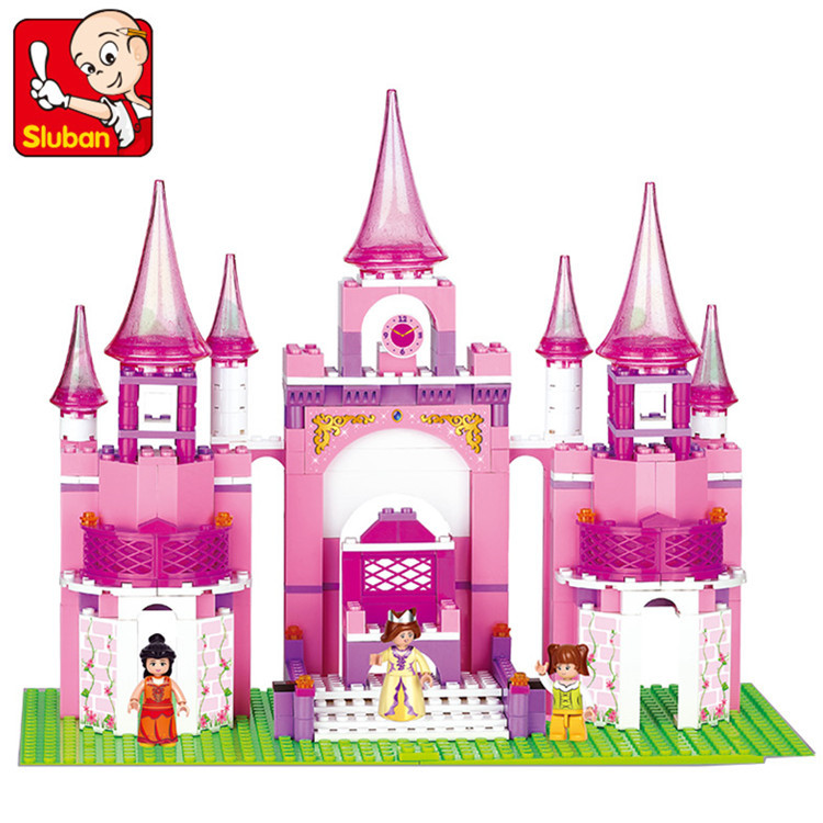 粉色梦想公主城堡益智塑料积木