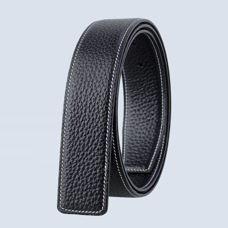 无头皮带男真皮不带头平滑扣打孔腰带板扣头层牛皮裤带纯带条带子