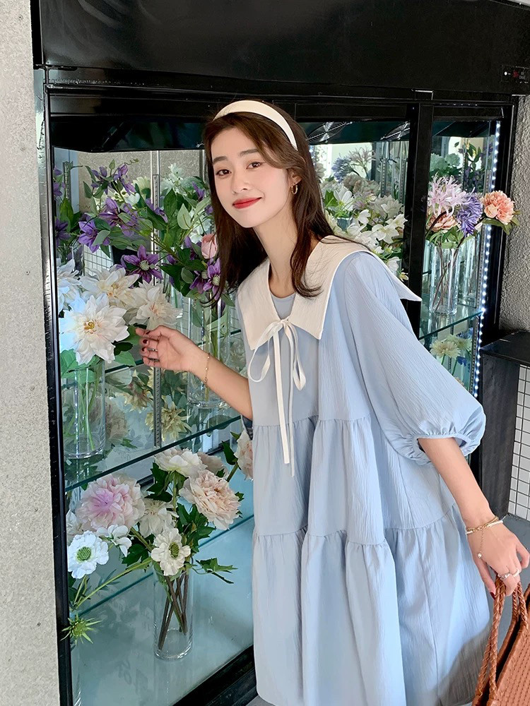 雪纺连衣裙女夏季新款显瘦宽松复连衣裙