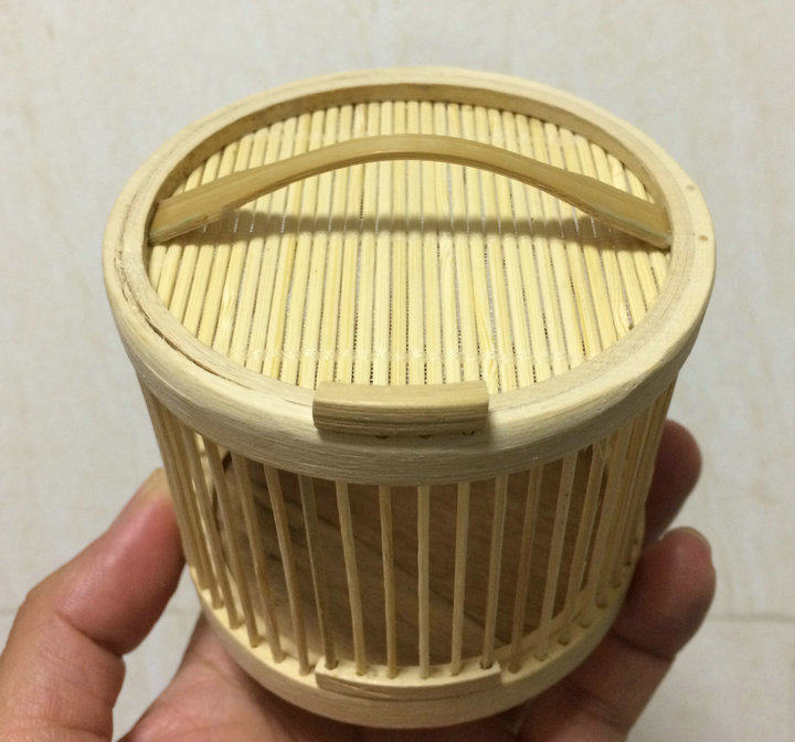 手工竹编蝈蝈笼子 竹制鸣虫用具蛐蛐笼蟋蟀蚂蚱蝴蝶动物儿童礼品