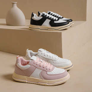 MT076 甜甜专享 复古百搭系带低帮拼色小白鞋
