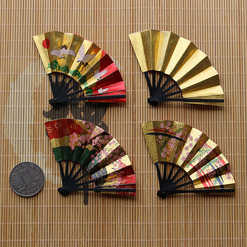 5.5cm金纸BJD日系手工摄影小扇子