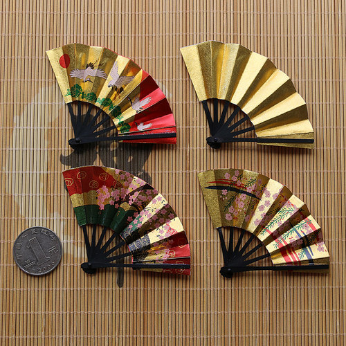5.5cm金纸BJD日系手工摄影小扇子