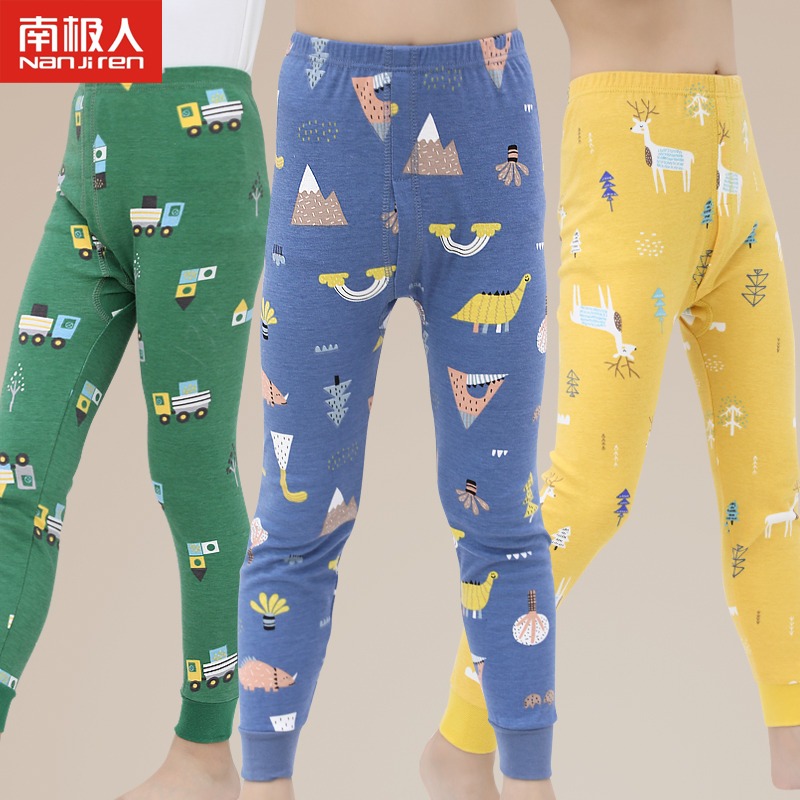 男童保暖裤南极人纯棉透气吸汗