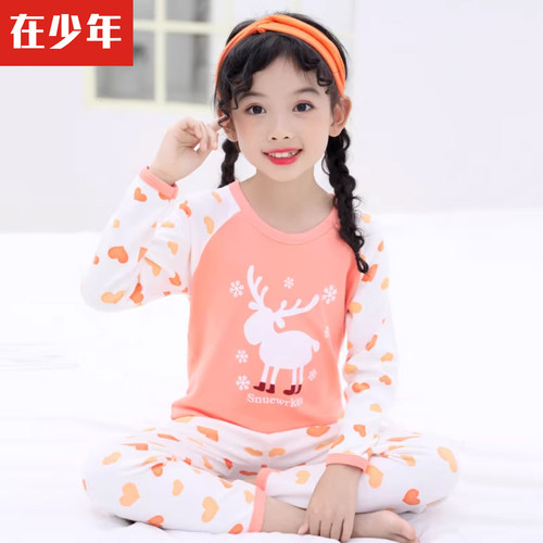 全棉女童内衣套装秋衣秋裤
