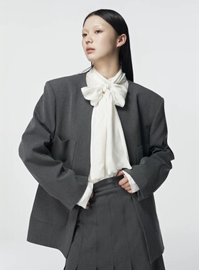 现货 美国洛杉矶 灰色四口袋外套夹克西装时尚CORA&WYNN