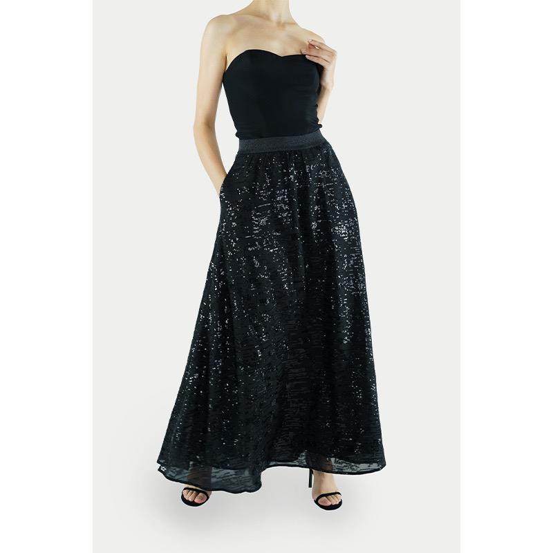 现货瑞典CG真丝纱裙亮片修身半身裙买手店charlotta gandolfo