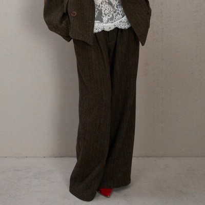 新品羊毛人字纹西装老爹裤 复古气质通勤直筒长裤SENSEAWEEK