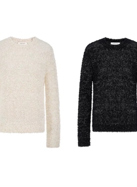 秋冬新品 肌理圆领流行毛衣 针织衫 设计师CONCISE-WHITE简白