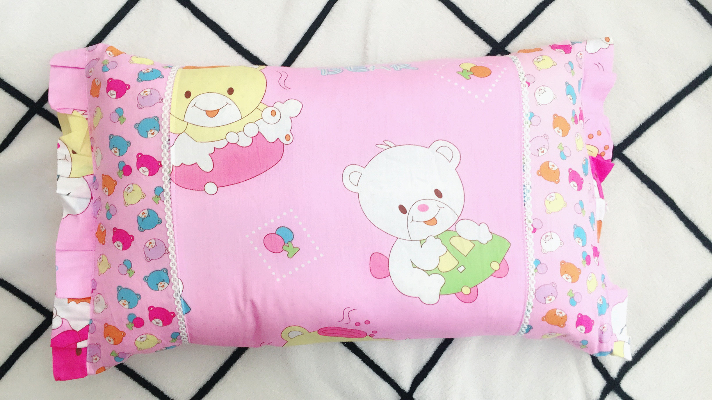 50*30木棉儿童幼儿园小孩全棉加长枕头学生新生婴儿枕0-1-3-6岁