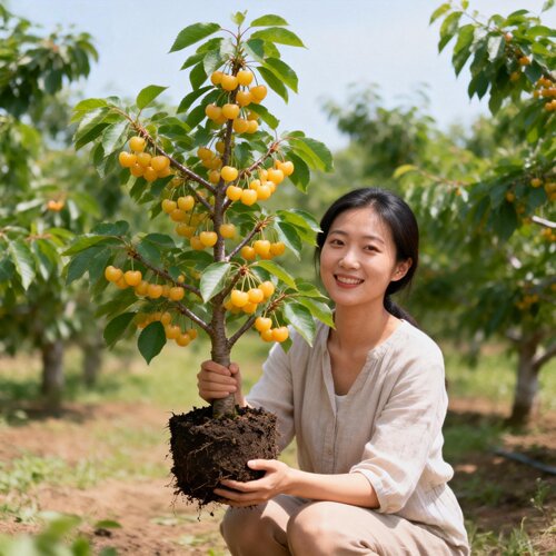 正宗车厘子大樱桃树苗嫁接耐寒矮化红妃美早黑珍珠盆栽地栽果树苗