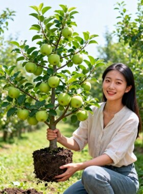 嫁接瑞雪苹果苗瑞阳苹果树苗脆甜特晚熟南方北方种植地栽当年结果