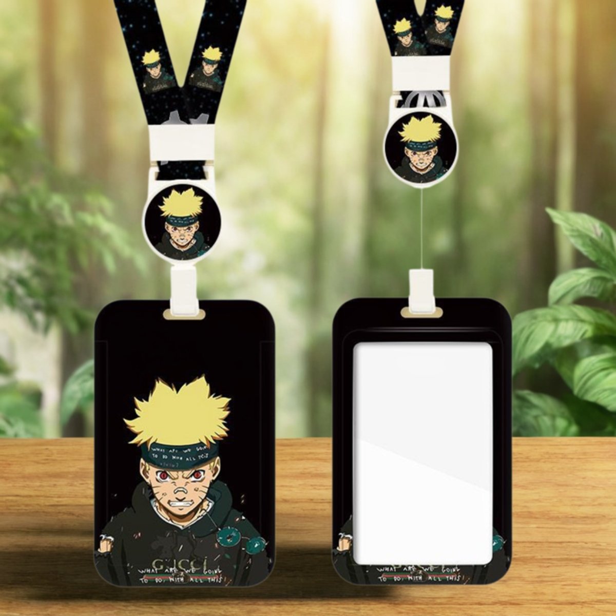 火影忍者鸣人卡套伸缩长挂绳公交卡套饭卡工牌门禁卡身份证保护套