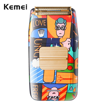 Kemei New Graffiti-Style Shaver Km-1102H Electric Razor with Sideburns Reciprocating Blade Head for Gift or Home Use