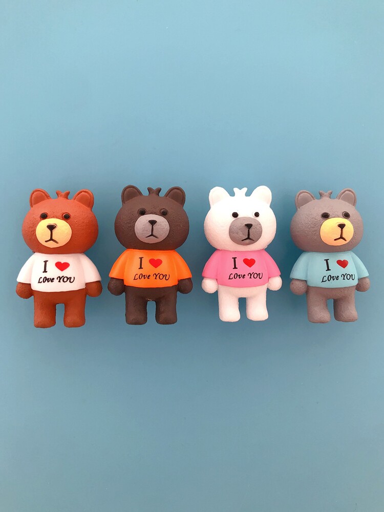 loveyou小熊冰箱贴磁贴个性创意卡通动漫动物浪漫情侣结婚磁力贴