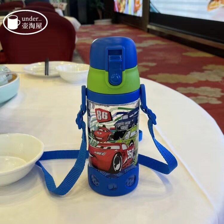 迪士尼 WD-4163儿童小学生塑料夏季直饮水壶防摔幼儿园吸管水杯子