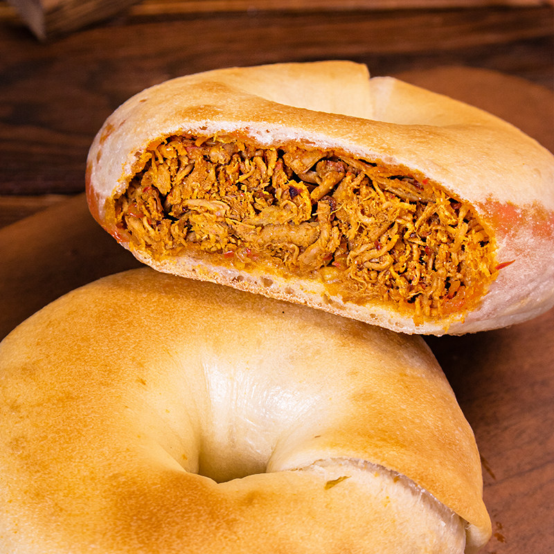 焙夫熊猫咸口面包贝果番茄辣肉松贝果/鸡丝贝果/外婆菜腊肠贝果