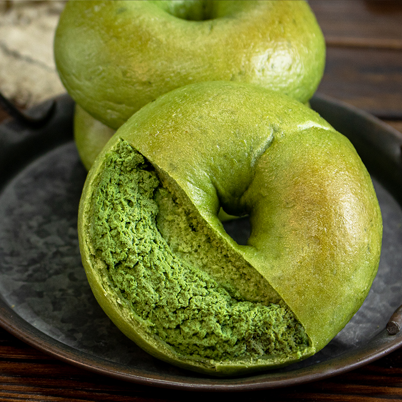 焙夫熊猫 抹茶奶酪贝果赤藓糖醇手作早餐代餐面包110g