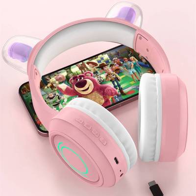 Cute Pet Luminous Head-mounted Wireless Bluetooth Headphones