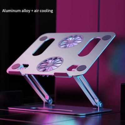 Adjustable Table Lap Holder Stand Double Cooling Fan Desk