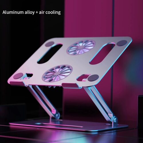 Adjustable Table Lap Holder Stand Double Cooling Fan Desk