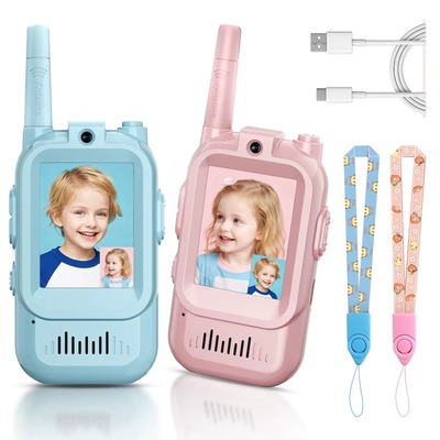 2 PCS Kids Video Walkie Talkie Toy USB-C Rechargeable