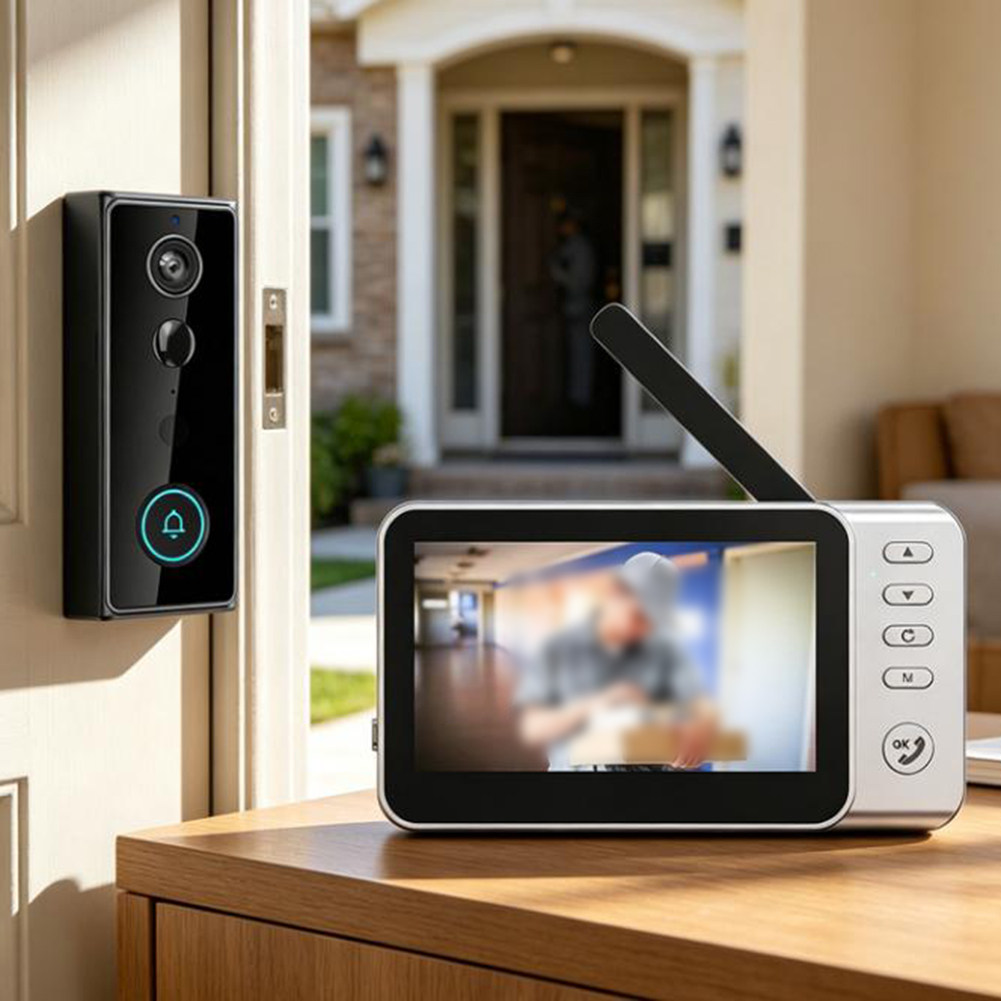 4.5" Smart Video Doorbell 4000mAh Battery Two Way Intercom