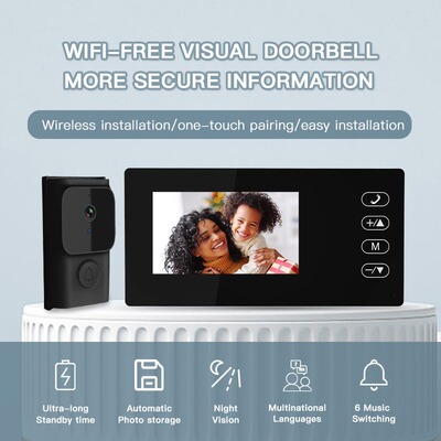 Video Doorbell 4.3 Inch monitor Intercom Night Vision Camera