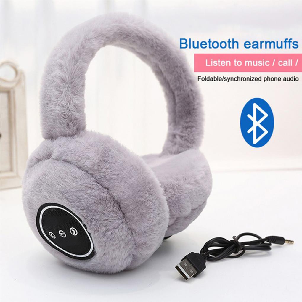 Winter Plush Earmuffs Bluetooth Wireless Warm Fur Headphones