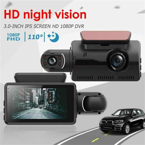 Dual Lens Car Video Recorder HD 1080P Dash Cam 3.0 Inch Ips
