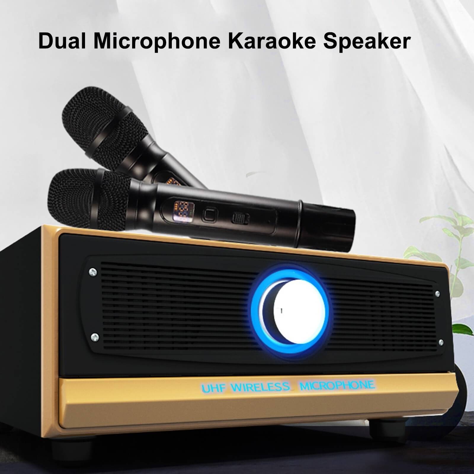 Family Karaoke Machine System Hand-held UHF Wireless Microph