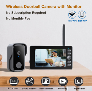Wireless Doorbell Camera Doorbell Camera 4.3inch Screen