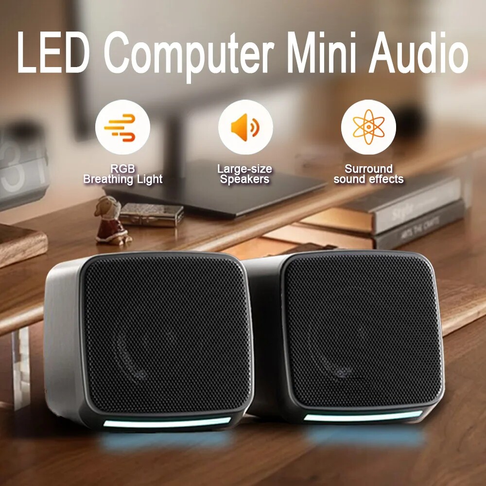 Computer Speakers PC Sound Box USB Wired Gaming Mini Caixa De Som With Lights For Desktop Computer