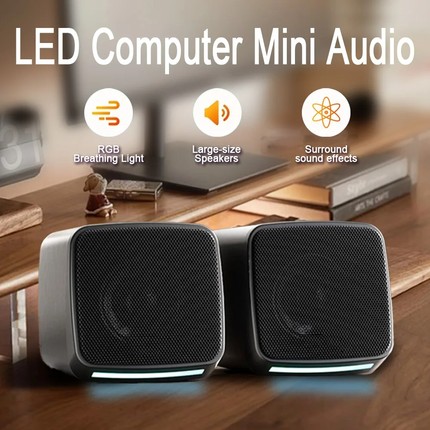 Computer Speakers PC Sound Box USB Wired Gaming Mini Caixa De Som With Lights For Desktop Computer