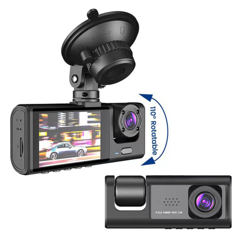 3 in 1 Car Driving Video Recorder Cycle Recording 2 Inch Das