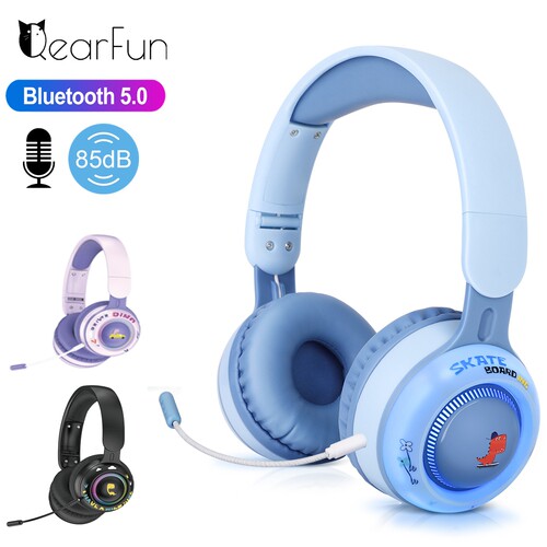 Cute Dinosaur Wireless Headphone Children Glowing Headphones