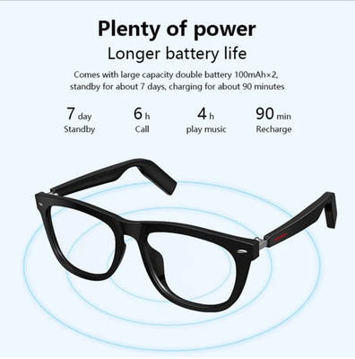 mart Glasses TWS Wireless Bluetooth Bone-Conduction Style Wa
