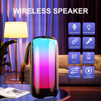 bluetooth Karaoke Speaker with 2 Mic Dynamic Bass TWS Surrou