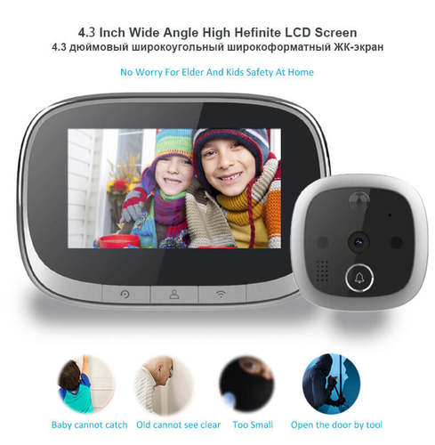 Tuya Peephole Video Doorbell Wifi Door Viewer Camera Interco