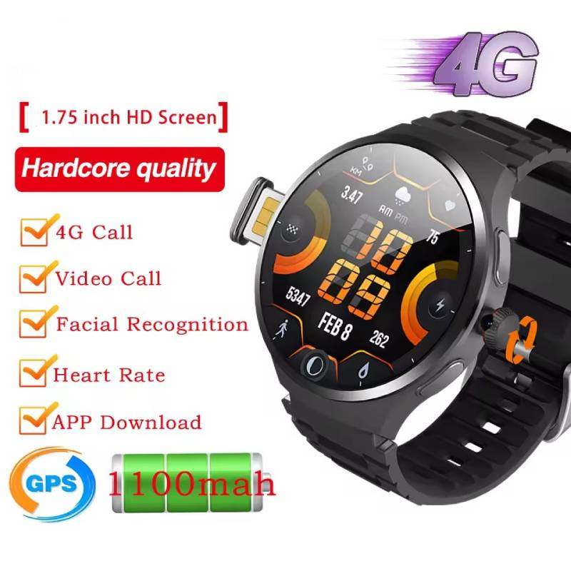 4G Smart Watch Bluetooth Call 1.75"  Sim Card Smartwatch
